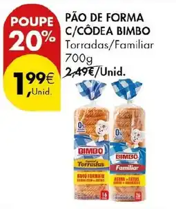 Pingo Doce Pão de forma c/côdea bimbo promoção