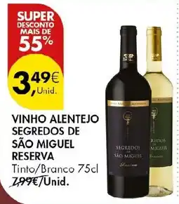 Pingo Doce vinho alentejo segredos de são miguel reserva promoção