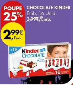 Pingo Doce Kinder chocolate promoção