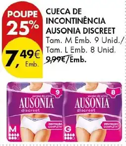 Pingo Doce Cueca de incontinência ausonia discreet promoção