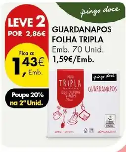 Pingo Doce Guardanapos folha tripla promoção