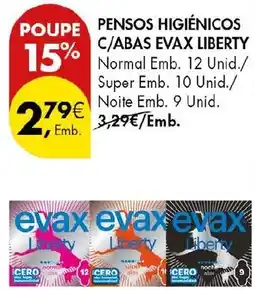 Pingo Doce Pensos higiénicos c/abas evax liberty promoção