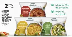 Continente Arroz de frango/ massa de pescada/ almôndegas vegetais continente equilíbrio promoção