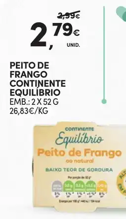 Continente Peito de frango continente equilíbrio promoção