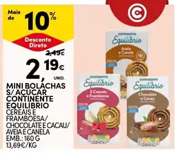 Continente Mini bolachas s/acucar continente equilibrio promoção