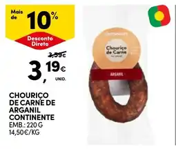 Continente Chouriço de carne de arganil continente promoção