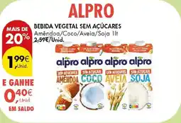 Pingo Doce Alpro bebida vegetal sem açúcares promoção