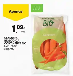 Continente cenoura biológica continente bio promoção