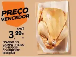 Continente Frango do campo inteiro c/ miúdos continente seleção promoção