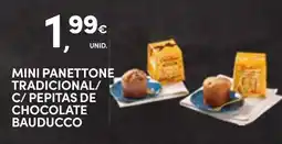 Continente Mini panettone tradicional c/ pepitas de chocolate bauducco promoção