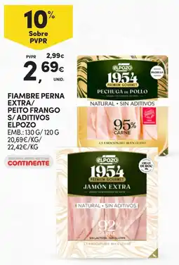 Continente Fiambre perna extra/ peito frango s/ aditivos elpozo promoção
