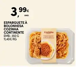 Continente Esparguete à bolonhesa cozinha continente promoção