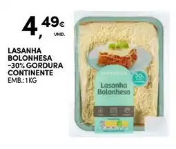 Continente Lasanha bolonhesa continente promoção