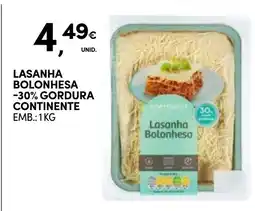 Continente Lasanha Bolonhesa continente promoção