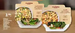 Continente Fusilli c/ legumes molho tomate e frango / carbonara legumes e bacon cozinha continente promoção