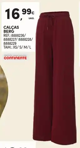 Continente Calças Berg promoção