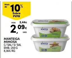 Continente Manteiga mimosa c/ sal s/ sal promoção