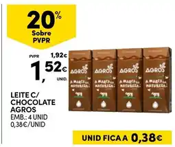 Continente Leite c/ chocolate agros promoção