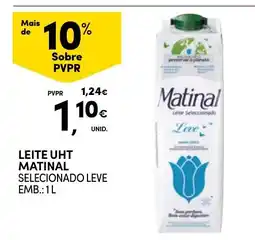 Continente Leite uht matinal selecionado leve promoção