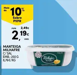 Continente Manteiga milhafre c/ sal promoção