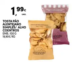 Continente Tosta pão alentejano simples/ alho coentros promoção