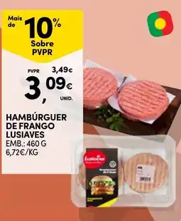 Continente Hambúrguer de frango lusiaves promoção