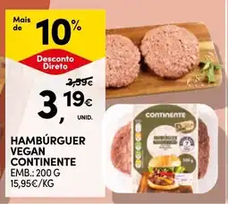 Continente Hambúrguer vegan continente promoção