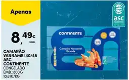 Continente Camarão vannamei 40/48 asc continente promoção