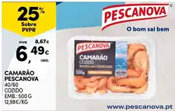 Continente Camarão pescanova 40/60 cozido promoção