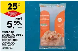 Continente miolo de camarão selvagem continente promoção