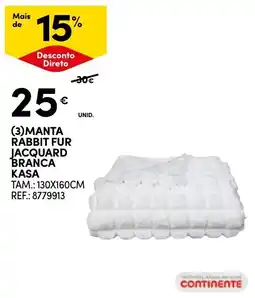 Continente Manta rabbit fur jacquard branca kasa promoção