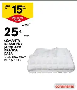 Continente Manta rabbit fur jacquard branca kasa promoção