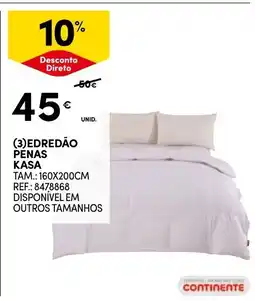 Continente Edredão penas kasa promoção