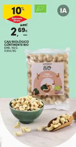 Continente Caju biológico continente bio promoção