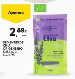 Continente Sementes de chia origens bio promoção