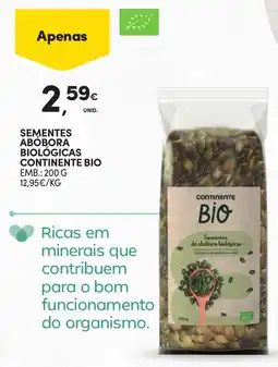 Continente Sementes de abóbora biológicas continente bio promoção