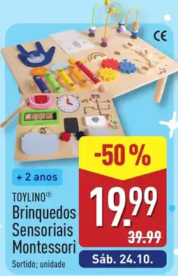 ALDI Toylinos brinquedos sensoriais montessori promoção