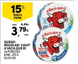 Continente Queijo regular / light a vaca que ri promoção