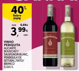 Continente vinho periquita alicante bouschet/ sauvignon blanc, península de setúbal,tinto/ branco promoção