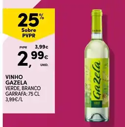 Continente vinho gazela verde, branco promoção