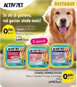 Pingo Doce Activ pet comida húmida p/cão promoção