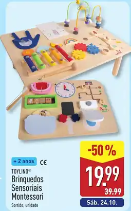 ALDI Toylinos brinquedos sensoriais montessori promoção