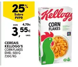 Continente Cereais Kellogg's Corn Flakes promoção