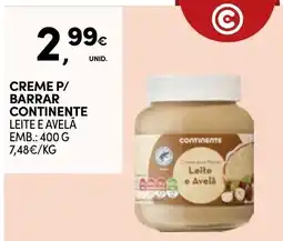 Continente Creme para brioche leite e avelã continente promoção