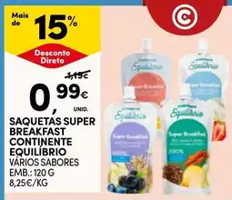 Continente saquetas super breakfast continente equilíbrio vários sabores promoção