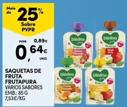 Continente saquetas de fruta frutapura promoção