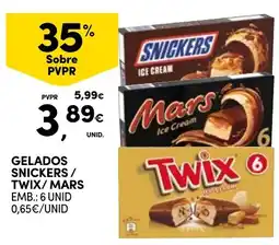 Continente Gelados snickers / twix / mars promoção
