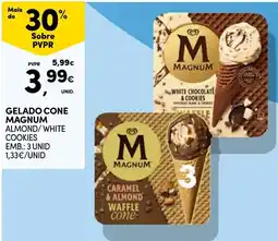 Continente gelado cone magnum almond/white cookies promoção
