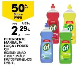 Continente Detergente manual p/ loiça + poder cif promoção