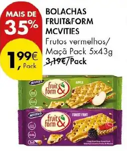 Pingo Doce Bolachas fruit&form mcvities promoção